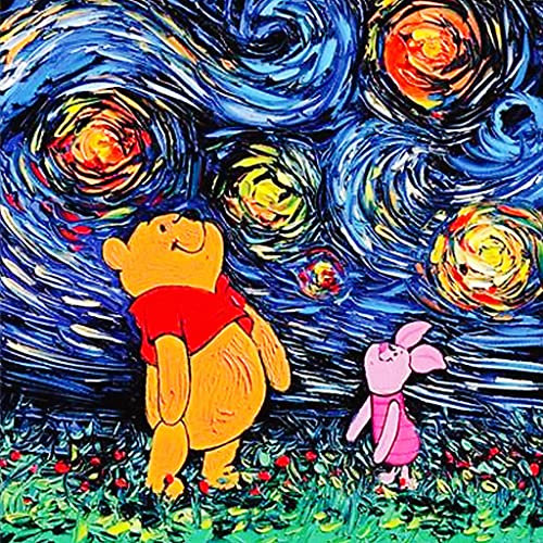 POENOEN Winnie The Pooh Diamond Painting Set für Kinder DIY 5D Volle Bilder Diamant Malerei Kits für Erwachsene Runder Steine Diamant Painting für Heim Dekor Weihnachten 30x30cm von POENOEN