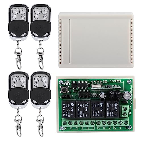 POENVFPO 4 -Wege -Fernbedienungsschaltgerät, Wireless Relais Switchs Receiver für Lichter Garagentormotor POENVFPO 4 -Wege -Fernbedienungsschaltgerät, Wireless Relais Switchs Receiver für Lichter Garagentormotor von POENVFPO