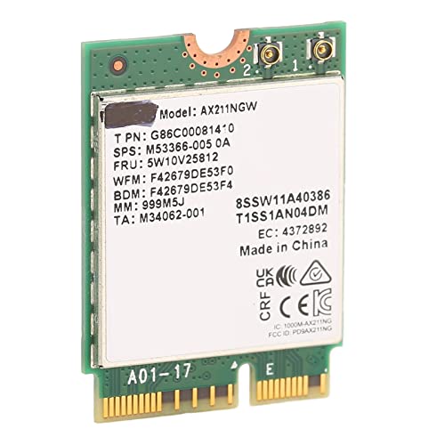 POENVFPO AX211NGW WiFi -Karte BT5.2 Wireless Adapter Card 2400 Mbit/S Triple Band für 10, Easy Plug and Play for Daily Use von POENVFPO