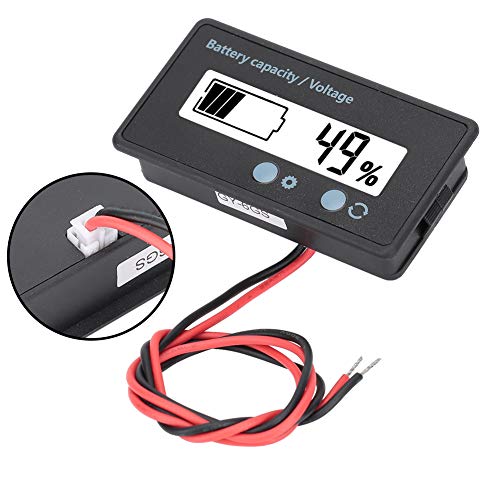 POENVFPO Batteriekapazitätsmonitor Wasserdichte LCD-Anzeige Effizienter Indikator für Blei-Säure/Lithium-Akku-Benutzer PCB/HTN (Weiße Beleuchtung) von POENVFPO