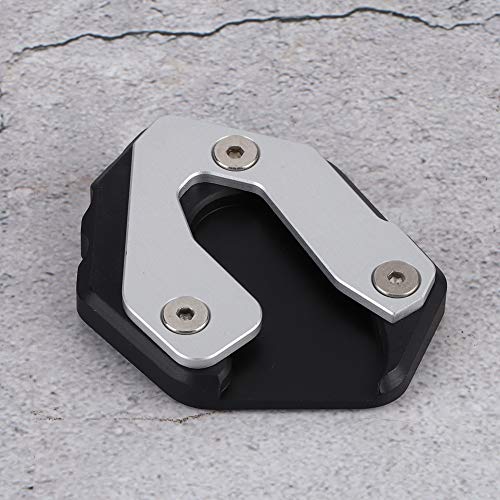 POENVFPO Kickstand -Verlängerungsplatte, Langlebige CNC -Aluminiumlegierung Nicht Schlupf Seitenständer Vergrößerung für MT09 Tracer 900GT, mit HEX Socket Werkzeug, Schwarz und Silber, Erweiterung von POENVFPO