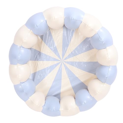 POENVFPO Kleiner Blow -up -Schwimmbad für Kleinkind, Premium PVC Aufblasbare Ballgrubenpool für Im Innenbereich Im Freien Im Freien Im Freien (blau gestreift) von POENVFPO