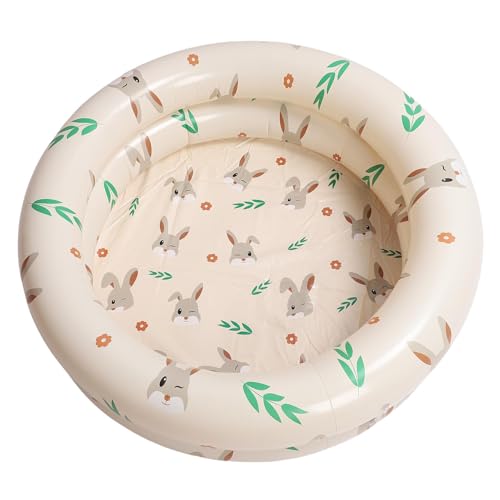 POENVFPO Langlebiger PVC -Material Im Freien Im Freien, Aufblasbarer Schwimmbad mit Faltbarem Design, für Vielseitige Verwendung in der Sommerwasserparty, (Beige Kaninchen) von POENVFPO