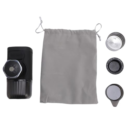 POENVFPO Tragbare Manuell Betätigte Kaffeemaschine, 15 Bar Kleine Handheld -Kaffeemaschine Zum Campen, Reisen (BLACK) von POENVFPO