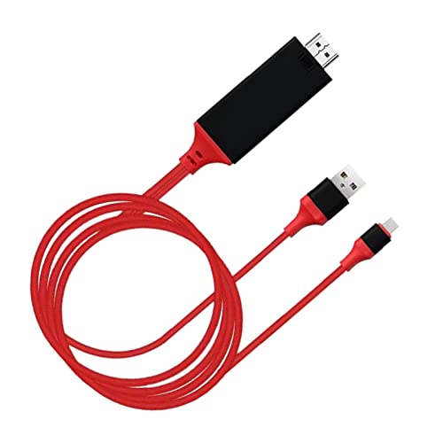 POENVFPO Typ C zu High Definition Multimedia Interface -Kabeladapter, Resistantes PVC -Kupfermaterial, Ideal für Schulpräsentationen (Rot) von POENVFPO