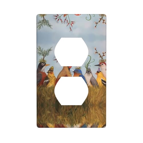 Poezjzw Wandplattenabdeckung mit Tier-Party-Muster, dekorative Wandplatte, Größe 11,4 x 7 cm, für Wohn- und Gewerbebereiche von POEZJZW