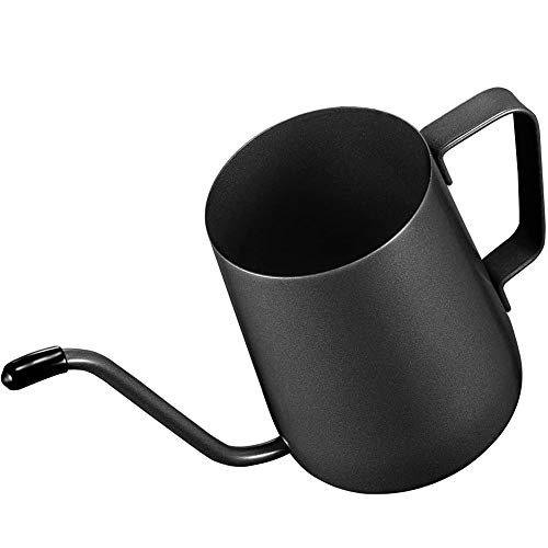 POEFT 250ML Edelstahl-Montagehalterung Handstanzkanne Kaffeekanne Tropf Schwanenhalsauslauf Langmundiger Kaffeekessel Teekanne von POFET