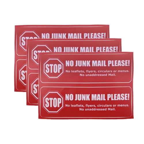POFET 10 PCS No Junk Mail Sticker for Letterbox Metal Aluminum Sign Self Adhesive Front Door Wall Rust Free UV Resistant Waterproof von POFET
