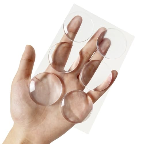 POFET 12 Stück Türknauf-Wandschutz, transparenter runder Silikon-Wandschutz, selbstklebender Türstoßstangen-Wandschutz, Gummi-Türstopper, stoßdämpfender Gel-Wandschutz vom Türknauf von POFET