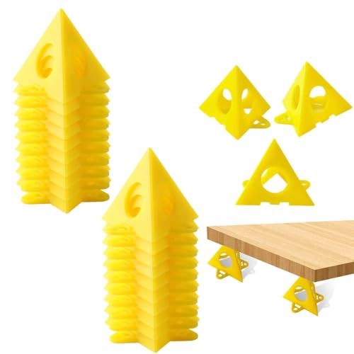 POFET 20 PCS Yellow Cone Canvas und Paint Triangle Stands Cabinet Door Risers for Kitchen Cabinets Clean Paint Job von POFET