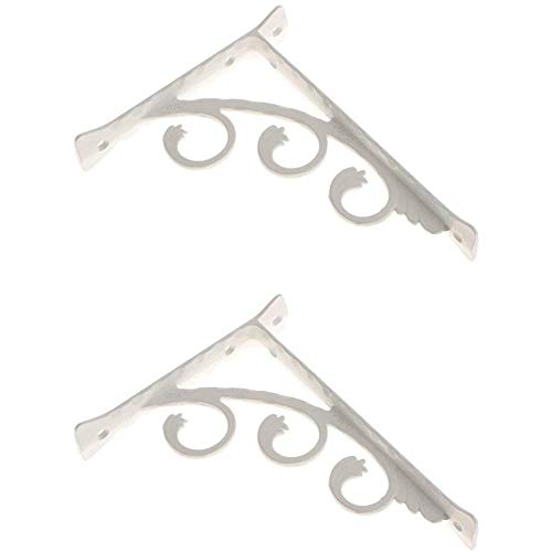 POFET 2pcs 15 × 20CM European Style L-förmige Wandregalhalterung Hängende Halterungen - Wandmontage Blumenregal, 90 Grad - Halterungen Wand - Weiß von POFET