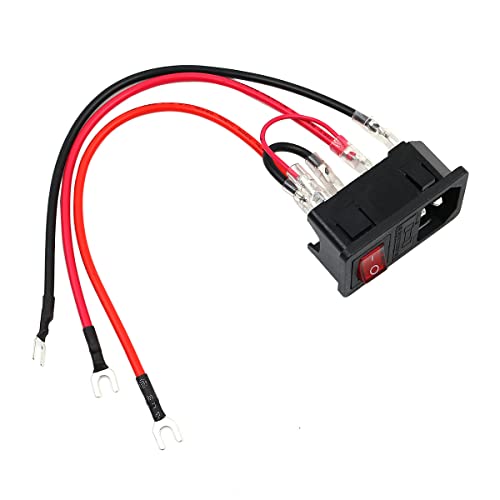 POFET 3D-Drucker Netzschalter U-Stecker 10A 220V/110V Netzteilschalter/Adapter-Buchsenmodul mit Sicherung für 3D-Drucker von POFET