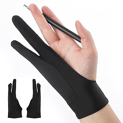 POFET 4 STÜCKE Drawing Glove, Zeichnen Künstler Handschuh für Grafiktablett, Artist Glove Elastisch Antifouling-Handschuh für Rechts und Links, Digitale Zeichenhandschuhe von POFET