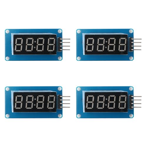 POFET 4-Segment-Digital-TM1637-LED-Röhrenuhr-Anzeigemodul mit Einstellbarer Helligkeit (4 Stück) von POFET