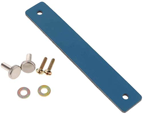 POFET 5 Stück Nordic Garderobe Schranktürgriff Weiche PU-Ledertürgriffe für Schrank Schublade Zugknöpfe Möbelbeschläge (26 x 125 mm) - Blau von POFET