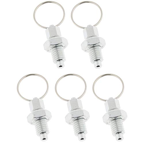 POFET 5 Stück rostfreier Indexkolben aus rostfreiem Stahl mit Zugring M10,Indexierkolben selbstsichernder Indexstift POFET 5 Stück rostfreier Indexkolben aus rostfreiem Stahl mit Zugring M10,Indexierkolben selbstsichernder Indexstift von POFET