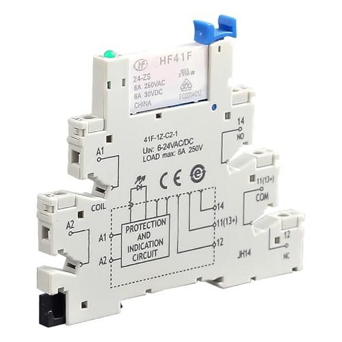 POFET Ersatz Hongfa HF41F PCB Relaishalterung 5 PIN Relaisbuchse 6-24V AC/DC 6A 41F-1Z-C2-1 Industriezubehör von POFET