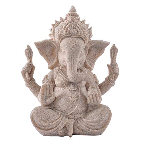 POFET Farbton Sandstein Ganesha Buddha Elefant Statue Skulptur Handgemachte Figur von POFET