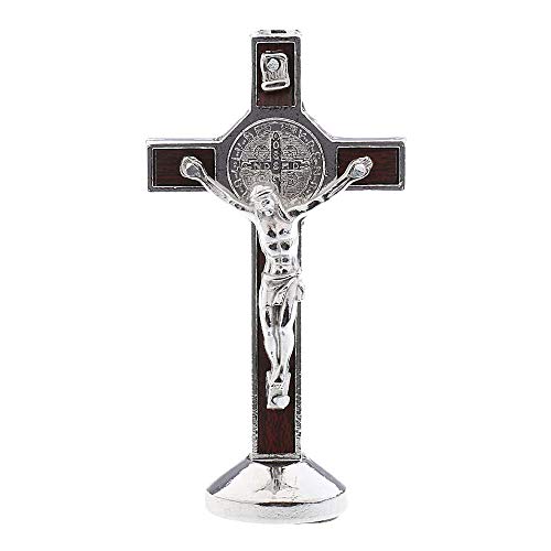 POFET Kruzifix Jesus Christus Kreuz Statue Figur für Auto Home Chapel Decor - Silber von POFET