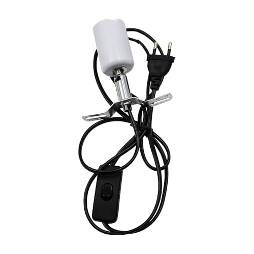 POFET Lampenfassung aus Keramik,Wärmelampe Fassung Keramik für Reptilien, lampe terrarium, Lampenhalter verstellbare Halterung, Doppelkopf-Doppelschalter(Leuchtmittel Nicht im Lieferumfang enthalten) von POFET