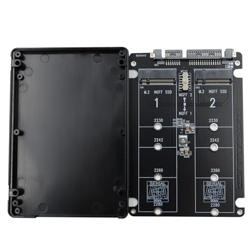 POFET M2 SATA Adapter, Dual NGFF to SATA 3.0 M.2 NGFF SDD to 2.5 Inch SATA III Converter Adapter von POFET