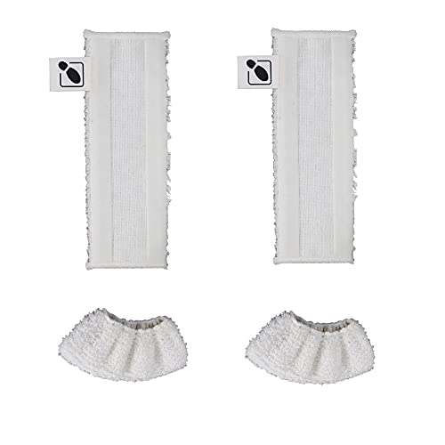 POFET Mikrofasertuch Abdeckpads Set waschbar kompatibel für Kärcher Easyfix SC2 SC3 SC4 Dampfreiniger 2 Bodendüsen + 2 Handdüsen von POFET