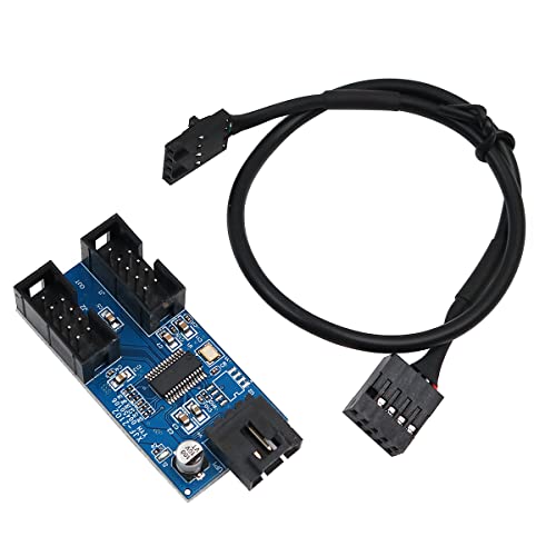 POFET-Motherboard USB 2.0 9-Pin-Header 1 bis 2 Verlängerungs-Hub-Splitter-Adapter von POFET