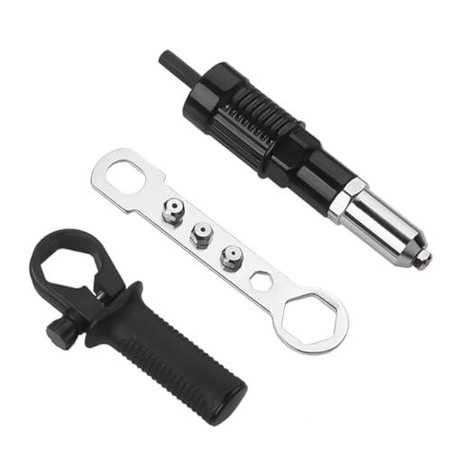 POFET Nietadapter Nietpistolenadapter, Professionelle elektrische Handnietpistole für Akku-Bohrer, Nietenzangen-Blindnietadapter von POFET