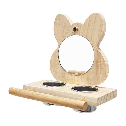 POFET Papageien-Futternapf, Vogel-Futter-/Wassernapf aus Edelstahl, Tablett, Papageienspiegel aus Holz für Vogelkäfig, Vogelfutter-/Wasserzufuhr, Sitzstange für Papageien, Unzertrennliche POFET Papageien-Futternapf, Vogel-Futter-/Wassernapf aus Edelstahl, Tablett, Papageienspiegel aus Holz für Vogelkäfig, Vogelfutter-/Wasserzufuhr, Sitzstange für Papageien, Unzertrennliche von POFET