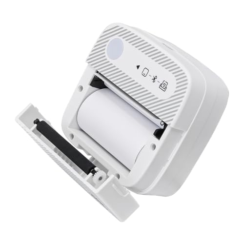POFET Tragbarer Aufkleberdrucker, Thermo-Minidrucker mit 10 Rollen Aufkleberpapier, kabelloser tintenloser Drucker, kompatibel mit iOS und Android von POFET