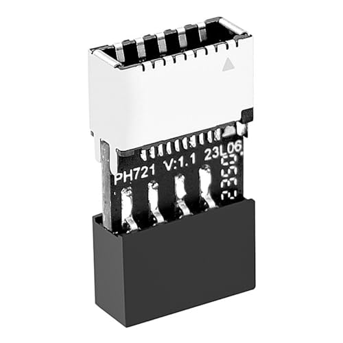 POFET USB 3.1-Frontplattenbuchse Key-A Typ E auf USB 2.0 9-poliger Mainboard-Header-Stecker-Verlängerungsadapter (schwarz) von POFET
