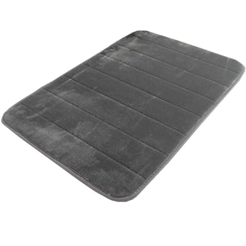 POFGUJFGJ Memory Sponge Rutschschutz Wasserabsorbierender Badeteppich Badematte Duschmatte 40 x 60 cm, dunkelgrau von POFGUJFGJ