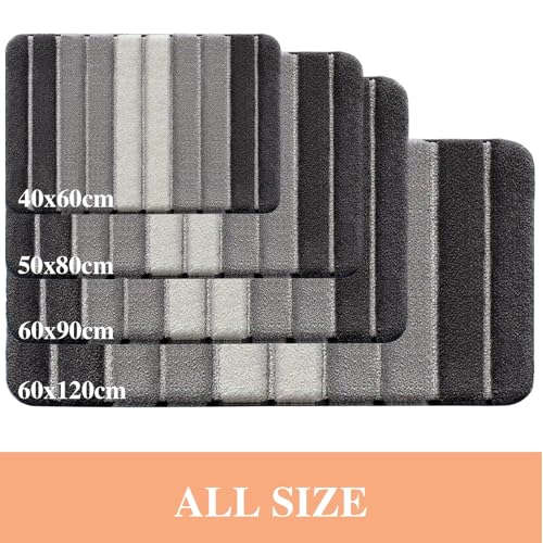POFGUJFGJ Mikrofaser Badematte Fußmatte Badteppich Super saugfähig Badezimmerteppich 50x80cm Grau POFGUJFGJ Mikrofaser Badematte Fußmatte Badteppich Super saugfähig Badezimmerteppich 50x80cm Grau von POFGUJFGJ
