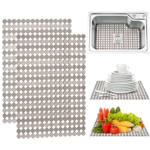 POFIBO 2er-Set Spülbeckenmatte, Schutzmatte für Spülbecken, 30x40cm Spülbeckeneinlage PVC Zuschneidbare Abtropfmatte Verstellbare Spülmatte für Spülbecken, Einlagen für Spülbecken Küche/Bad POFIBO 2er-Set Spülbeckenmatte, Schutzmatte für Spülbecken, 30x40cm Spülbeckeneinlage PVC Zuschneidbare Abtropfmatte Verstellbare Spülmatte für Spülbecken, Einlagen für Spülbecken Küche/Bad von POFIBO