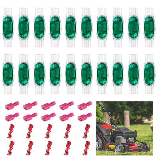 POFIBO 30 Stück kabelverbinder mähroboter,Anschlussklemmen Kabelklemmen, Kabelverbinder Fettfüllung +T-Abzweigverbinder, anschlussklemmen mit Gel,für Rasenroboter Garten Outdoor von POFIBO