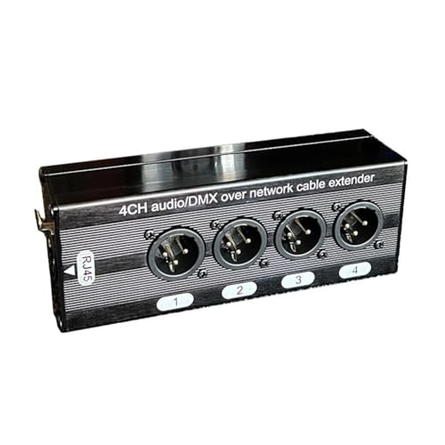 1 Stück 4-Kanal 3-Pin XLR Audio und DMX über Netzwerk-Extender DMX512 Netzwerk-Signal-Extender Stecker Langlebig Einfach zu verwenden Schwarz 500419645A1 von POGHYD