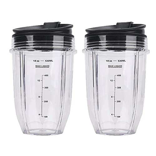 2 Stück 18 oz Ersatz-Mixbecher mit Deckel for Auto IQ BL480 BL642 BL450 BL682 BL480 BL490 BL640 BL680 von POGHYD