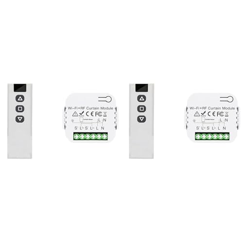 2X Tuya Smart Leben WiFi 433Mhz Blind Vorhang Schalter mit RF Fernbedienung for Elektrische Rollladen Steuerung 1RC 1RE von POGHYD