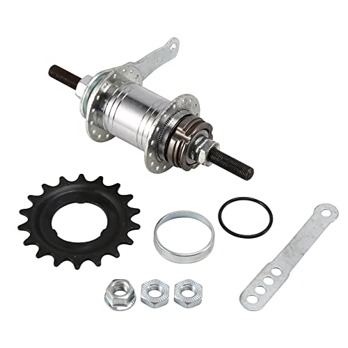 32-Loch-Rückwärtsfahrt Rückwärtsbremse Fixed Gear Fahrrad-Hinterradnabe Aluminiumlegierung Fahrrad Fahrrad-Rücktrittbremse Hinterradnabe 32 Löcher Fixed/Free Gear Silber von POGHYD