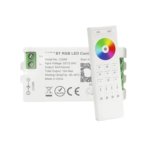 LED-Controller DC12-24V Sprachsteuerung BT 2.4G RGB RGBW CCT LED-Lichtstreifen Intelligenter Controller (RGBW Set-b) (RGB Set-w) von POGHYD
