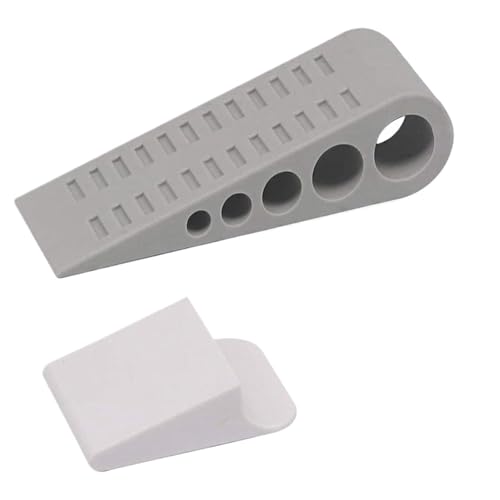 Nagelfreier Sicherheits-Türstopper aus Gummi, Keil-Sicherheits-Türstopper, Anti-Bump-Türhalter, Zahnrad-Tor-Widerstands-Türstopper-Hardware (Schwarz) (Grau) von POGHYD