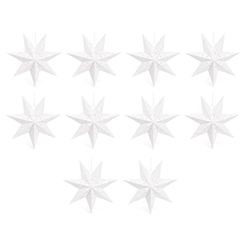 POGHYD 10 x Hängende Papierlaterne mit 7-zackigem Stern, Weihnachtsdekoration for Aufhängen, for Weihnachten, Hochzeit, Geburtstag POGHYD 10 x Hängende Papierlaterne mit 7-zackigem Stern, Weihnachtsdekoration for Aufhängen, for Weihnachten, Hochzeit, Geburtstag von POGHYD