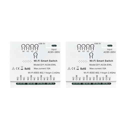 POGHYD 2X 4CH WiFi Smart Switch 85-265V USB 5V 2,4G WiFi Home Automation Modul for IFTT Hause von POGHYD