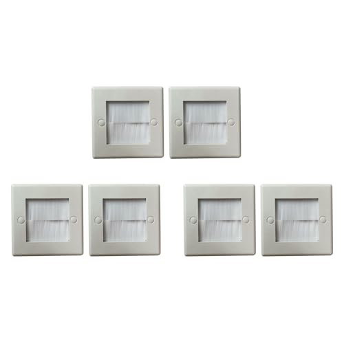POGHYD 6 Stück Spülbürsten-Wandplattenbürste, Einzel-1-Gang-Wandsteckdose, Kabeleinführungsplatte, ordentliche Montage, Frontplatte, Wandplatte, weiß POGHYD 6 Stück Spülbürsten-Wandplattenbürste, Einzel-1-Gang-Wandsteckdose, Kabeleinführungsplatte, ordentliche Montage, Frontplatte, Wandplatte, weiß von POGHYD