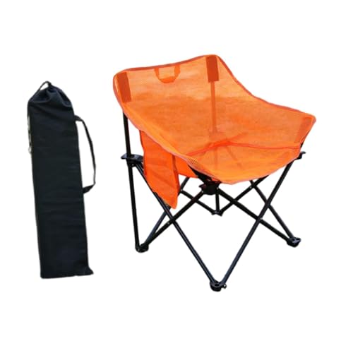 POGHYD Klappstuhl Campingstuhl Stabil Tragbar Praktisch for Erwachsene mit Aufbewahrungstasche for Park Wandern Rasen Hinterhof Rucksackreisen, Khaki(Orange) von POGHYD