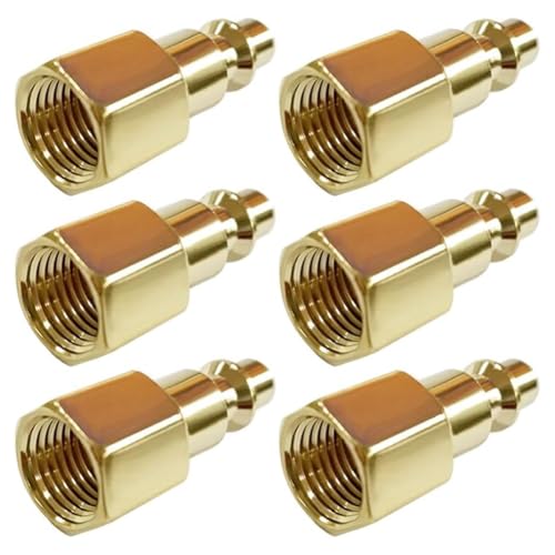 POGHYD Messing Industrie Luftschlauch Anschlussstecker Luftkompressor Pneumatische Kupplung Fitting Adapter 1/8 Zoll NPT Weiblich-6PCS POGHYD Messing Industrie Luftschlauch Anschlussstecker Luftkompressor Pneumatische Kupplung Fitting Adapter 1/8 Zoll NPT Weiblich-6PCS von POGHYD