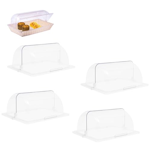 Rolltop-Abdeckungen für Chafing Dishes, durchsichtige Chafing Dish-Abdeckung, rechteckiger, gewölbter, durchsichtiger Deckel, Lebensmittelabdeckung, PC-Lebensmittelzelt, 1/2 Klappabdeckung(4pcs) von POGOAO