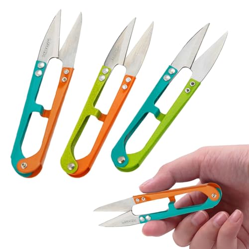 3 Stück U-Förmiger Schere Garn Schere Nähen,Garn-Nähschere,U-Form Schere, Fadenschere Garn Schere, Edelstahl Frühjahr Schere,Stitch Cutter für kunst,handwerk,diy projekte von POHOVE
