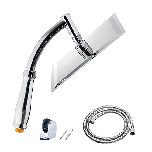 POHOVE Duschkopf mit Schlauch,Strahlarten Duschbrause mit Schlauch 1.5m,360 Grad Einstellbar Groß Duschkopf Handbrause Duschkopf Regendusche,Universal Duschbrause für Baden und Spa(Size:8inch) von POHOVE