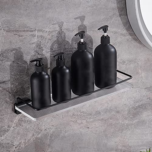 Badezimmerregal, Space-Aluminium-Handtuchhalter aus hellem Acryl, Aufbewahrungsregal für Badezimmer-Hautprodukte/Schwarz 40 cm Safehappy von POHTYIT